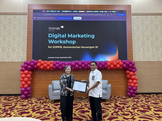 Leverate Group gelar pelatihan digital marketing dan media sosial untuk staf Direktorat Pembiayaan Syariah, Direktorat Jenderal Pengelolaan Pembiayaan dan Risiko (DJPPR) Kementerian Keuangan Republik Indonesia di Jakarta, Senin (4/11/2024). Foto: Dok. Istimewa