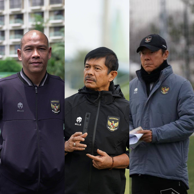 Kolase Foto Tiga Pelatih Timnas Indonesia Nova Arianto, Indra Sjafrie, dan Shin Tae Youg. Foto: Dok. kumparan/PSSI