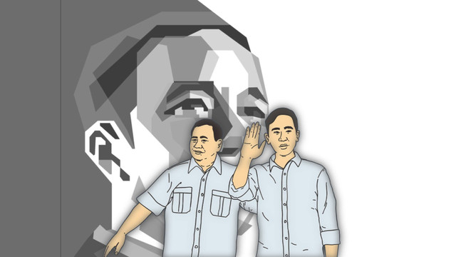 gambar 3D presiden jokowi dan presidan prabowo beserta wakilnya, sumber: dari penulis