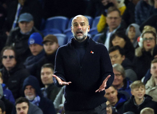 Pep Guardiola, pelatih Manchester City. Foto: Action Images via Reuters/Paul Childs