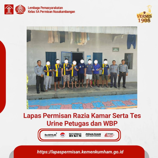 Lapas Permisan Razia Kamar Serta Tes Urine Petugas dan WBP