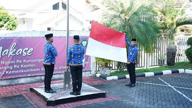 Upacara peringatan Hari Pahlawan di Kantor Wilayah Kemenkumham Sulawesi Utara.