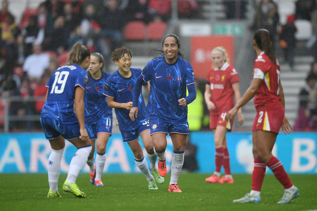 Chelsea mengalahkan Liverpool 0-3 di pekan lanjutan Liga Inggris Wanita (WSL) 2024/24, Minggu (10/11). Foto: Dok. Chelsea