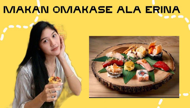 ilustrasi makan omakase Erina Gudono. oleh Dina Seftianah:Picsart