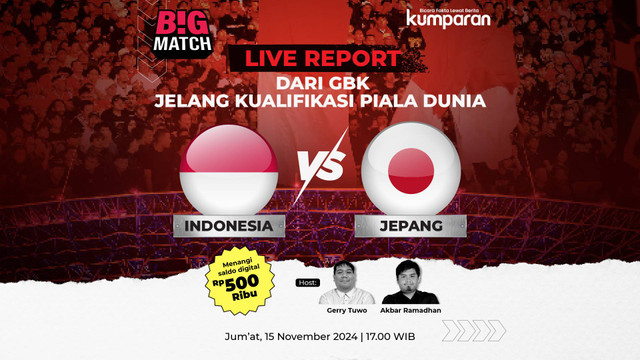 Live Report Timnas Indonesia vs Jepang. Foto: kumparan