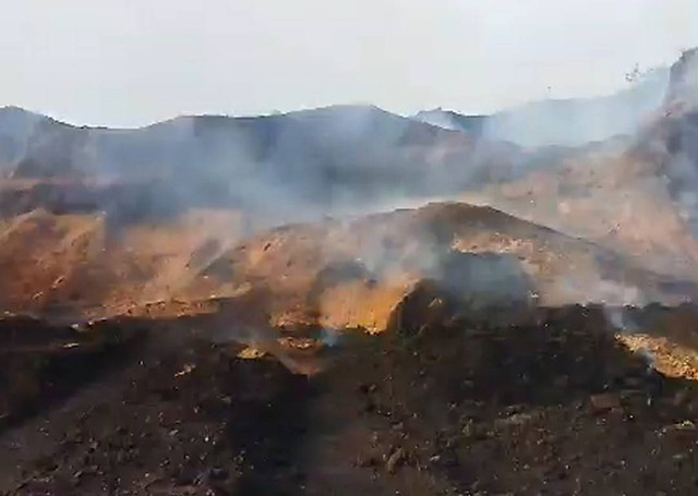 Kebakaran di area stockpile PT Sriwijaya Tansri Energi (STE) di Kabupaten Penukal Abab Lematang Ilir (PALI). (ist)