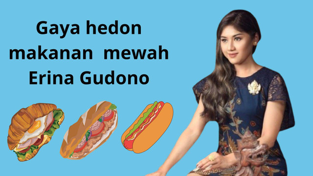 ilustrasi Foto Erina Gudono makan roti mewah 400k. oleh Maysa Azzahra : Canva