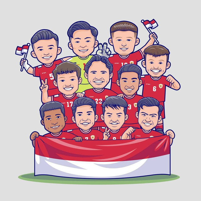 Ilustrasi tim nasional sepak bola Indonesia | Sumber : freepik.com