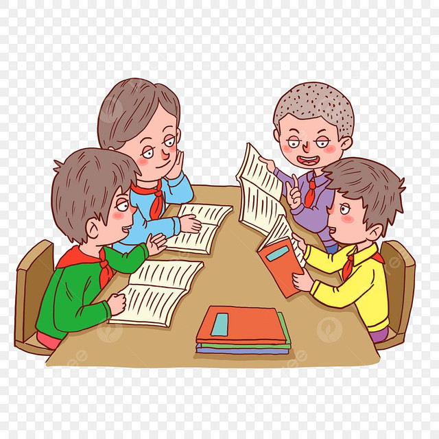 Gambar diatas mendeskripsikan seseorang sedang belajar bersama sama (sumber:https://png.pngtree.com/png-clipart/20190916/original/pngtree-studying-students-studying-reading-discussion-png-image_4585639.jpg)