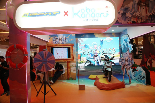 Booth AHM di Indonesia Comic Con (ICC) 2024 menampilkan Honda Beat x Kobo Kaneru.foto: dok. AHM