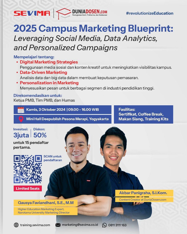 Ribuan Peserta Ikuti Seminar SEVIMA Seputar Digital Marketing untuk Kampus