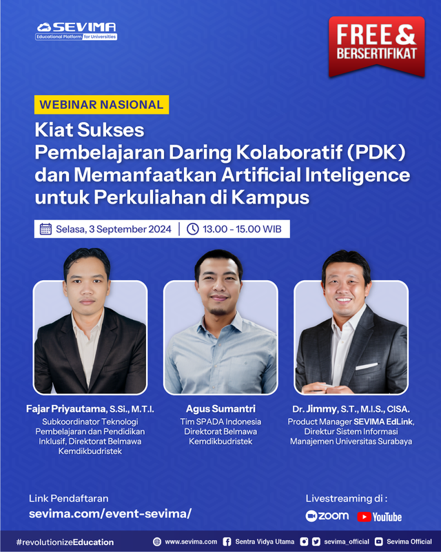 Ribuan Peserta Ikuti Seminar SEVIMA Seputar Artificial Intelligence untuk Kampus