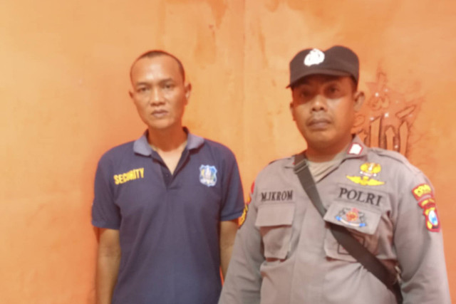 Muid (40 tahun), warga Banjaran RT 02 RW 03, Desa Banjaran, Kecamatan Driyorejo, Gresik, menganiaya istrinya bernama Siti Wahyuni, pakai linggis. Foto: Dok. Polsek Driyorejo