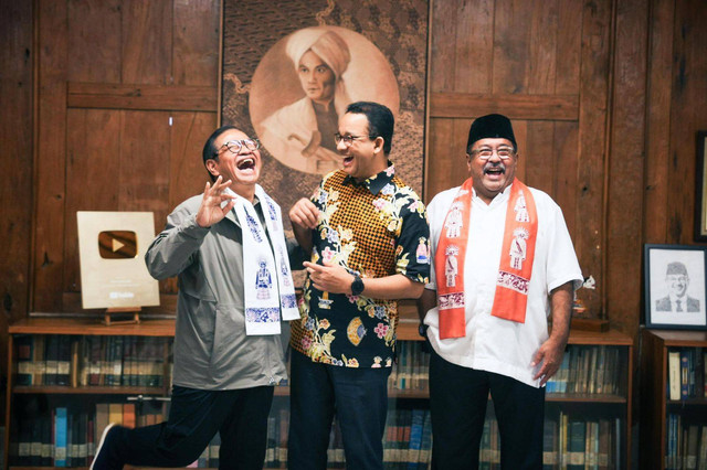 Cagun dan Cawagub DKI Jakarta Pramono Anung dan Rano Karno bertemu Anies Baswedan di Lebak Bulus, Jakarta, Jumat (15/11/2024). Foto: Dok. Istimewa