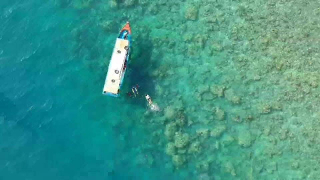 Ilustrasi keindahan laut di kawasan snorkeling Pulau Pari yang diabadikan melalui drone. (Foto diambil langsung oleh penulis: https://drive.google.com/file/d/1G1eRouACKG-qMaoNc4HT3NPcqI4wGCeg/view?usp=drivesdk)