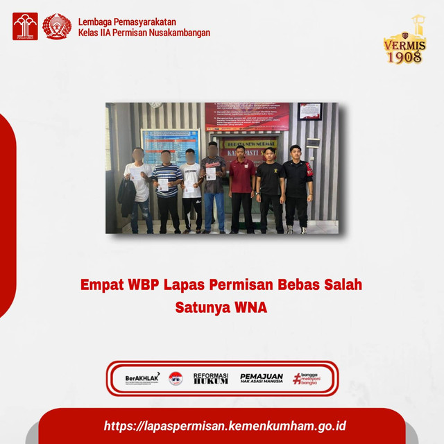 Empat WBP Lapas Permisan Bebas Salah Satunya WNA