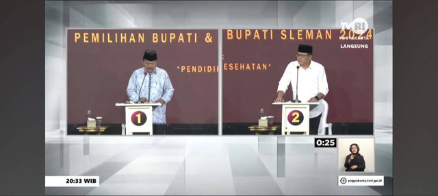 Illustrasi debat publik di Sleman. (Foto : Tangkapan Layar YouTube KPU Sleman)