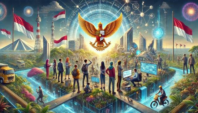 Sebuah gambar ilustrasi tentang peran garuda muda sebagai pilar Indonesia emas 2045. https://pixabay.com