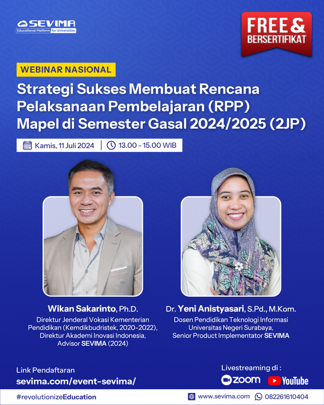 Ribuan Peserta Ikuti Seminar SEVIMA Seputar Strategi Buat RPP TA. 2024/2025