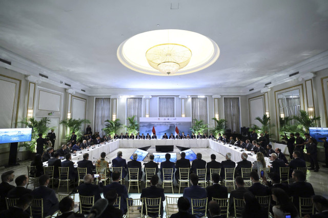 Presiden Republik Indonesia, Prabowo Subianto, menghadiri Indonesia-Brazil Business Forum, yang digelar di Copacabana Palace, Rio de Janeiro, Brasil, pada Minggu, (17/11/2024). Foto: Tim Media Prabowo Subianto