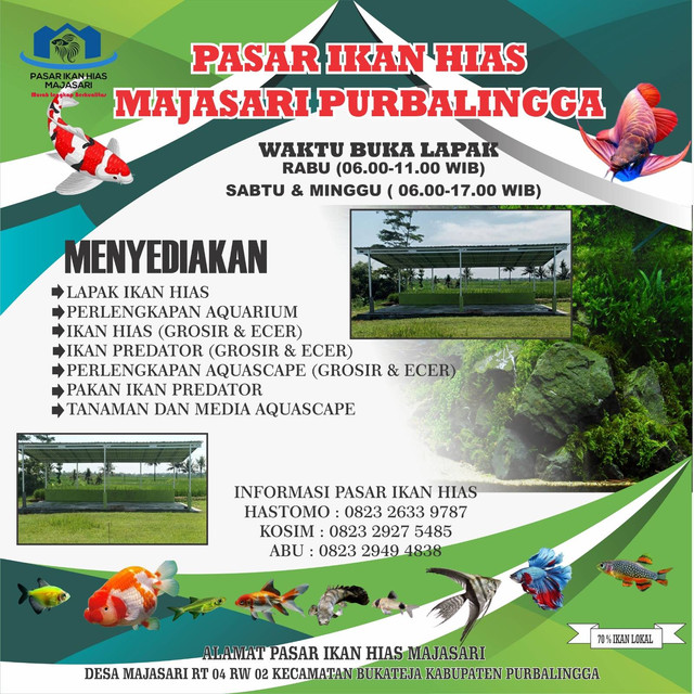 Poster Pasar Ikan Hias Desa Majasari, Kecamatan Bukateja, Kabupaten Purbalingga. Sumber : Pemerintah Desa Majasari