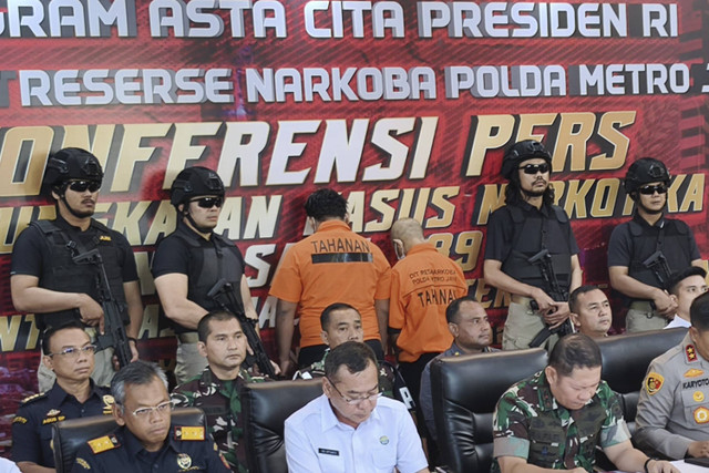 Pers rilis kasus narkoba jenis sabu jaringan Afganistan di Polda Metro Jaya. Foto: Rachmadi Rasyad/kumparan