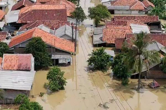 Banjir merendam rumah warga di Desa Karangligar, Kecamatan Telukjambe Barat, Karawang, Kamis (21/11/2024). Foto: BPBD Karawang