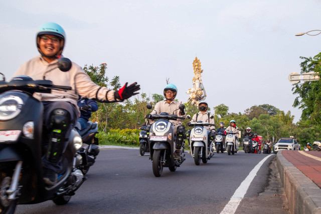 Suasana saat menjajal Honda Scoopy di Bali. Foto: AHM