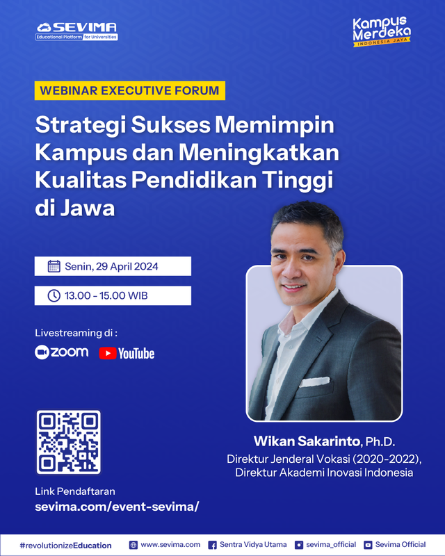 Ribuan Peserta Ikuti Seminar SEVIMA Seputar Tingkatkan Kualitas Kampus di Jawa