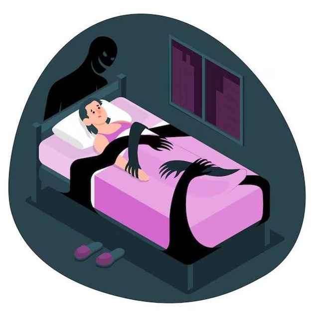 ketindihan "sleep paralysis" (https://www.freepik.com/free-vector/sleep-paralysis-concept-illustration_209089282.htm)