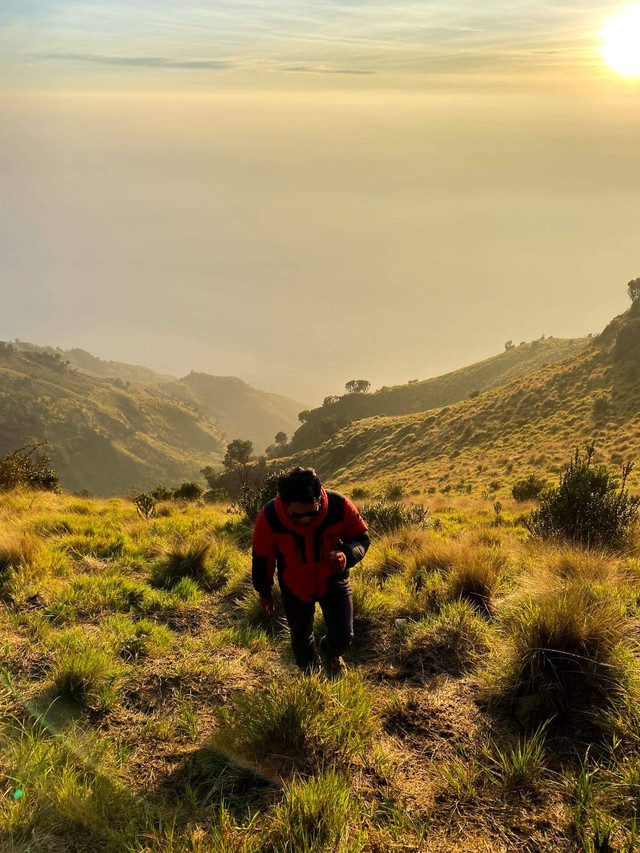 lembahan di puncak Gunung Merbabu (dipotret pada tanggal 24 Desember 2023)