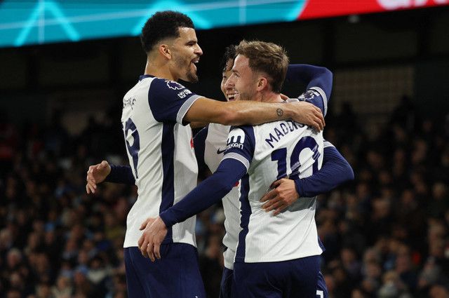 Man City vs Tottenham di Liga Inggris. Foto: Lee Smith/REUTERS 