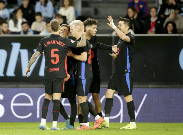 Duel Celta Vigo vs Barcelona di Liga Spanyol. Foto: Miguel Vidal/Reuters