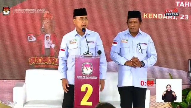 ASR-Hugua Sampaikan Permintaan Maaf di Debat Terakhir Pilgub Sultra