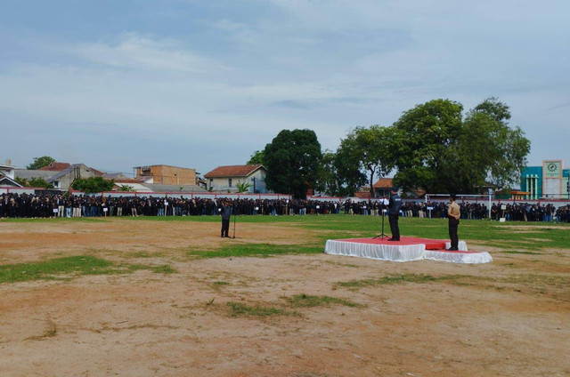 Apel Siaga Masa Tenang untuk Pemilihan Kepala Daerah (Pilkada) 2024 di Lapangan Way Dadi yang diselenggarakan oleh Bawaslu Kota Bandar Lampung  | Foto : Eka Febriani / Lampung Geh