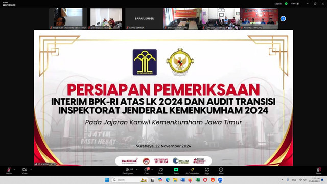 Rupbasan Mojokerto Ikuti Kegiatan Entry Meeting Persiapan Pemeriksaan BPK Interim