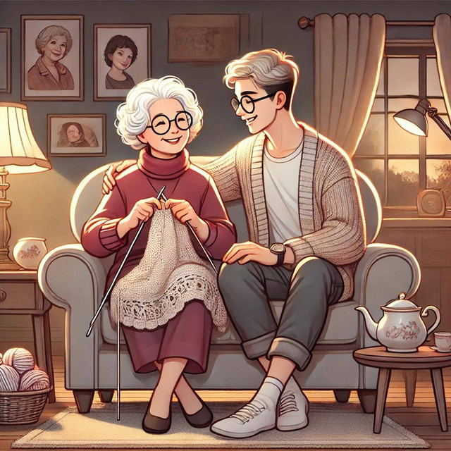 Ilustrasi gambar AI Nenek dan Cucu sumber : Chatgpt AI 