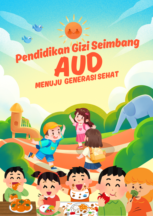 ilustrasi foto anak dengan nutrisi gizi seimbang pada anak usia dini. (sumber :dibuat oleh fahra) 