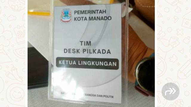 Id Card Tim Desk Pilkada Manado milik Pemkot Manado yang viral. (foto: istimewa)