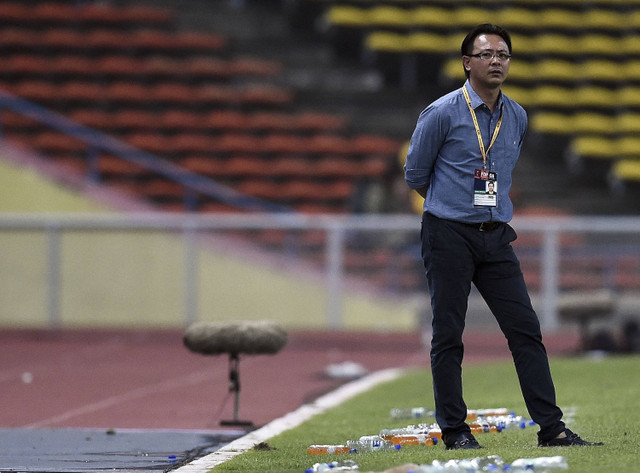 Pelatih sepak bola Malaysia, Ong Kim Swee. Foto: MANAN VATSYAYANA/AFP