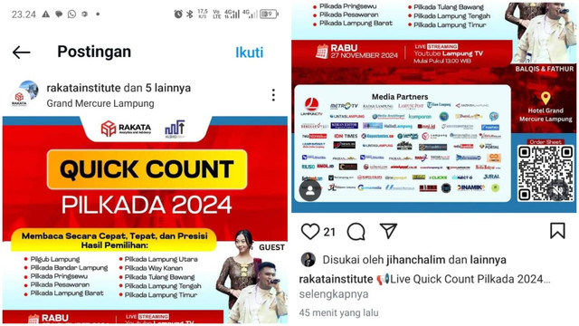 Flayer Quick count Rakata mencatut logo media tanpa konfirmasi. | Foto: Dok Istimewa