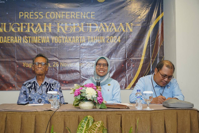 Konferensi pers Dinas Kebudayaan DIY terkait penyerahan Anugerah Kebudayaan DIY. Foto: Pemda DIY