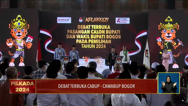 Debat Pilbup Bogor 2024 di Bogor, Sabtu (26/10/2024). Foto: Youtube/ KPU KAB BOGOR