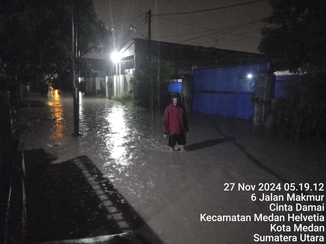 Banjir pada hari pemilihan kepala daerah serentak di Kota Medan, Rabu (27/11/2024). Foto: Dok. BPBD Medan