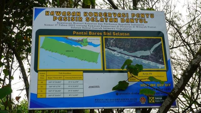 Pantai Baros sebagai kawasan konservasi penyu, sumber: foto pribadi (24/11/2024)