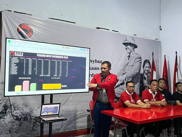 Konferensi pers terkait Quick Count Internal pasangan calon nomor urut 02, Hasto Wardoyo dan Wawan Harmawan. (Foto: M Wulan)