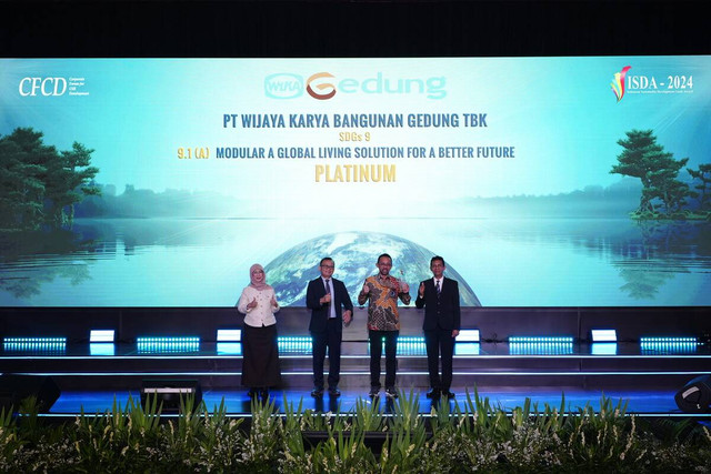 PT Wijaya Karya Bangunan Gedung Tbk (WIKA Gedung) raih penghargaan Platinum dalam ajang Indonesia Sustainable Development Goals Award (ISDA) 2024. Foto: Dok. Wijaya Karya