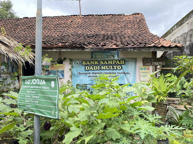 Bank Sampah Dadi Mulyo di Kalurahan Cokrodiningratan, Jetis, Kota Yogya, membuat inovasi penukaran sampah dengan sayuran segar dan ikan lele. Foto: Resti Damayanti/Pandangan Jogja