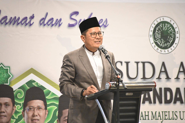 Ketua MUI Cholil Nafis saat menghadiri Wisuda Akbar Standardisasi Dai MUI di Jakarta, Sabtu (30/11/2024). Foto: Dok. Istimewa