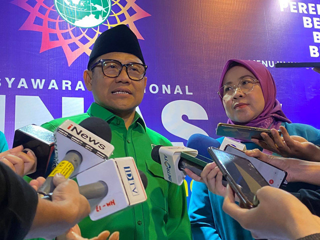 Ketum PKB Muhaimin Iskandar atau Cak Imin di Hotel Sultan, Jakarta pada Sabtu (30/11). Foto: Abid Raihan/kumparan